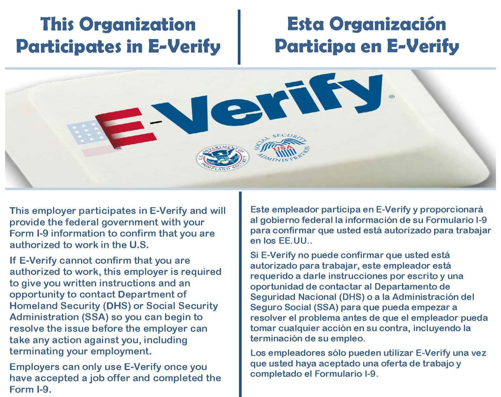 E-Verify Participation Poster (PDF)